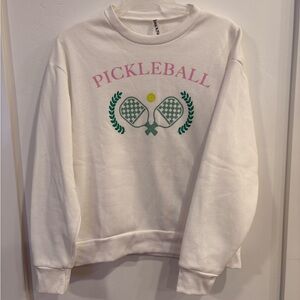 White Pickleball Graphic Women's Sweater